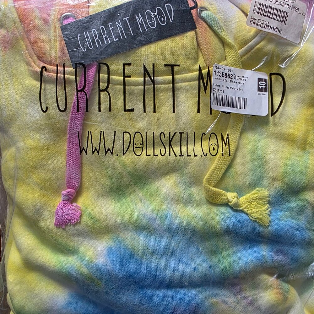 Current Mood Rainbow Multi/Tie-Dye Oversized Hood… - image 2